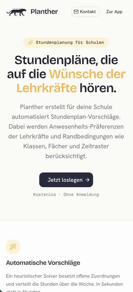 Planther auf iPhone